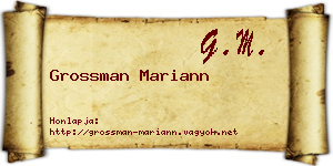 Grossman Mariann névjegykártya