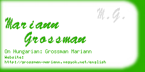 mariann grossman business card